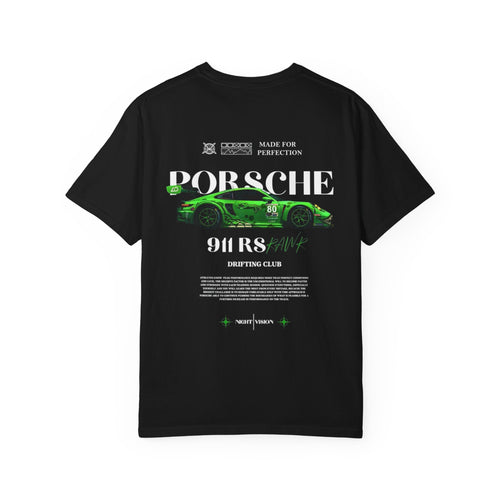 Porsche 911 RS Racing Tee — Green Drift Club Graphic T‑Shirt